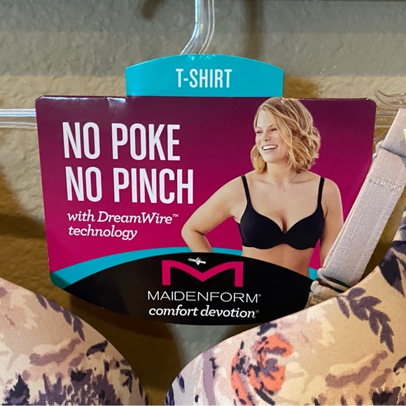 💥 SALE NWT T-Shirt No Poke No Pinch Floral Bra - Picture 3 of 7